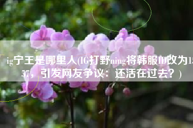 ig宁王是哪里人(IG打野ning将韩服ID改为1557，引发网友争议：还活在过去？)