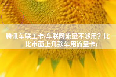 腾讯车联王卡(车联网流量不够用？比一比市面上几款车用流量卡)