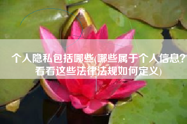 个人隐私包括哪些(哪些属于个人信息？看看这些法律法规如何定义)