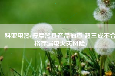 科亚电器(按摩器具产品抽查 超三成不合格存漏电火灾风险)