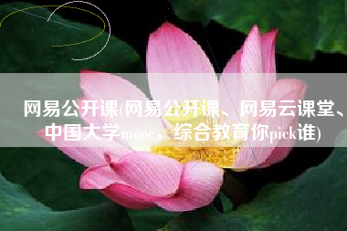 网易公开课(网易公开课、网易云课堂、中国大学mooc，综合教育你pick谁)