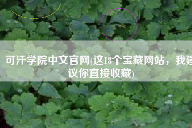 可汗学院中文官网(这18个宝藏网站，我建议你直接收藏)