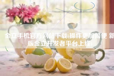 金立手机官方网站下载(操作更加简便 新版金立开发者平台上线)