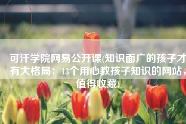可汗学院网易公开课(知识面广的孩子才有大格局：13个用心教孩子知识的网站，值得收藏)