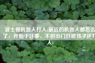 波士顿机器人打人(最近的机器人都怎么了，开始干坏事，不但出门吓唬孩子还打人)