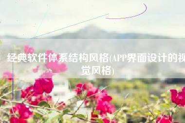 经典软件体系结构风格(APP界面设计的视觉风格)