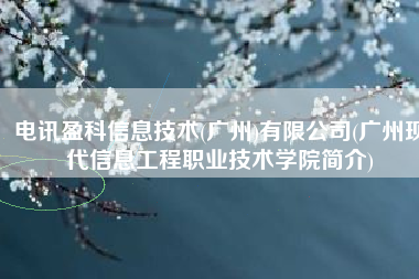 电讯盈科信息技术(广州)有限公司(广州现代信息工程职业技术学院简介)