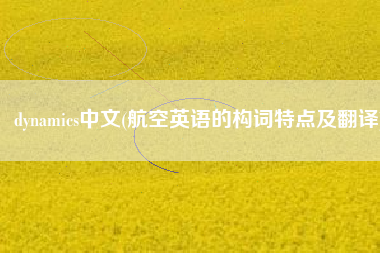 dynamics中文(航空英语的构词特点及翻译)