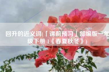 回升的近义词(「课前预习」部编版一年级下册 1《春夏秋冬》)