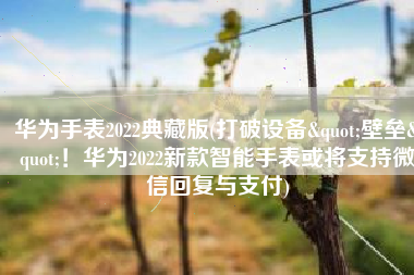 华为手表2022典藏版(打破设备"壁垒"！华为2022新款智能手表或将支持微信回复与支付)