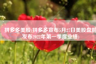 拼多多美股(拼多多宣布5月27日美股盘前发布2022年第一季度业绩)