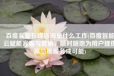 百度客服在线咨询是什么工作(百度智能云赋能客服与营销，随时随地为用户提供高品质服务成可能)