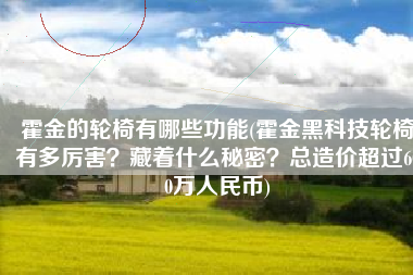 霍金的轮椅有哪些功能(霍金黑科技轮椅有多厉害？藏着什么秘密？总造价超过600万人民币)