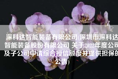 深科达智能装备有限公司(深圳市深科达智能装备股份有限公司 关于2022年度公司及子公司申请综合授信额度并提供担保的公告)