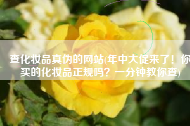 查化妆品真伪的网站(年中大促来了！你买的化妆品正规吗？一分钟教你查)