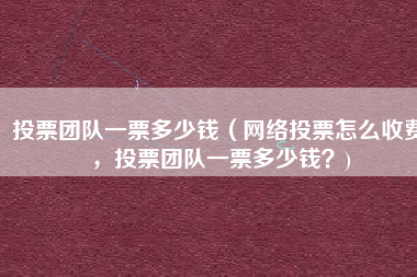 投票团队一票多少钱（网络投票怎么收费，投票团队一票多少钱？)