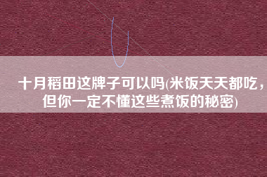 十月稻田这牌子可以吗(米饭天天都吃，但你一定不懂这些煮饭的秘密)
