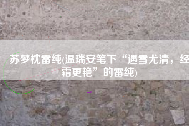 苏梦枕雷纯(温瑞安笔下“遇雪尤清，经霜更艳”的雷纯)
