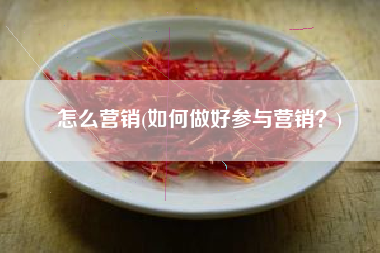 怎么营销(如何做好参与营销？)