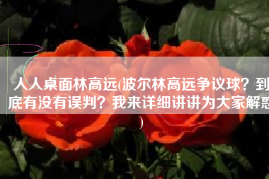 人人桌面林高远(波尔林高远争议球？到底有没有误判？我来详细讲讲为大家解惑)