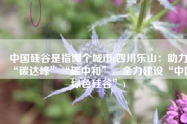 中国硅谷是指哪个城市(四川乐山：助力“碳达峰”“碳中和” 全力建设“中国绿色硅谷”)