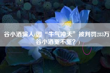 谷小酒骗人(因“牛气冲天”被判罚283万，谷小酒冤不冤？)