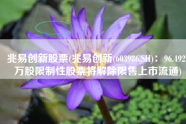 兆易创新股票(兆易创新(603986.SH)：96.4926万股限制性股票将解除限售上市流通)