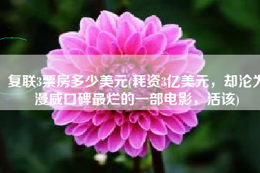 复联3票房多少美元(耗资3亿美元，却沦为漫威口碑最烂的一部电影，活该)