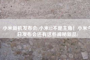 小米新机发布会(小米12不是主角！小米今日发布会还有这些神秘新品)
