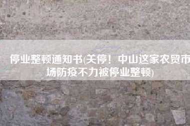 停业整顿通知书(关停！中山这家农贸市场防疫不力被停业整顿)