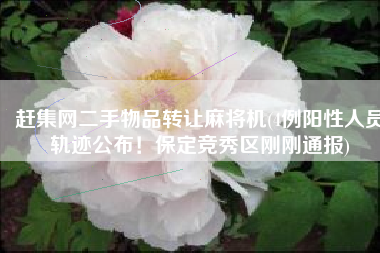 赶集网二手物品转让麻将机(4例阳性人员轨迹公布！保定竞秀区刚刚通报)