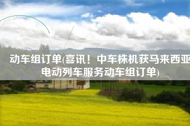 动车组订单(喜讯！中车株机获马来西亚电动列车服务动车组订单)