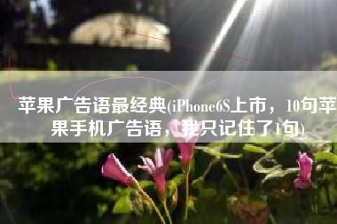 苹果广告语最经典(iPhone6S上市，10句苹果手机广告语，我只记住了1句)