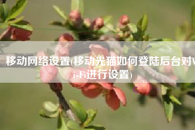 移动网络设置(移动光猫如何登陆后台对Wi-Fi进行设置)