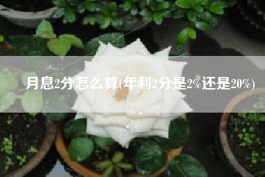 月息2分怎么算(年利2分是2%还是20%)
