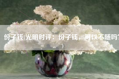 份子钱(光明时评：份子钱，可以不随吗？)
