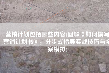 营销计划包括哪些内容(图解《如何撰写营销计划书》，分步式指导实战技巧与全案模拟)