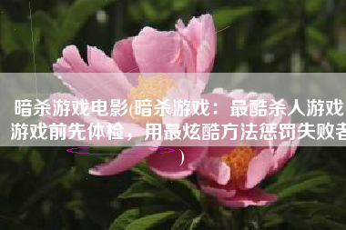 暗杀游戏电影(暗杀游戏：最酷杀人游戏，游戏前先体检，用最炫酷方法惩罚失败者)