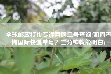 全球邮政特快专递官网单号查询(如何查询国际快递单号？三分钟就能明白)