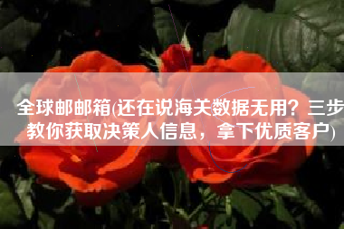 全球邮邮箱(还在说海关数据无用？三步教你获取决策人信息，拿下优质客户)