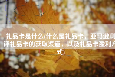 礼品卡是什么(什么是礼品卡，亚马逊测评礼品卡的获取渠道，以及礼品卡盈利方式)