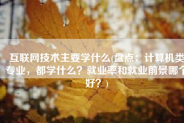互联网技术主要学什么(盘点：计算机类专业，都学什么？就业率和就业前景哪个好？)