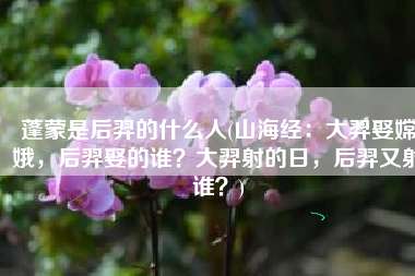 蓬蒙是后羿的什么人(山海经：大羿娶嫦娥，后羿娶的谁？大羿射的日，后羿又射谁？)