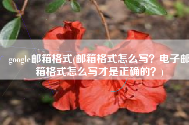google邮箱格式(邮箱格式怎么写？电子邮箱格式怎么写才是正确的？)
