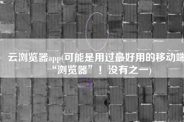 云浏览器app(可能是用过最好用的移动端“浏览器”！没有之一)