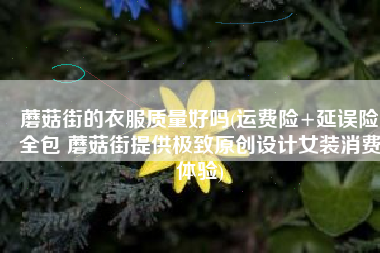 蘑菇街的衣服质量好吗(运费险+延误险全包 蘑菇街提供极致原创设计女装消费体验)