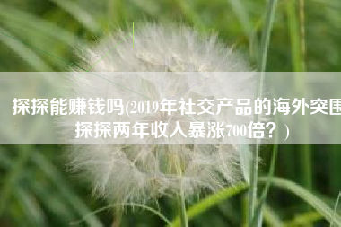 探探能赚钱吗(2019年社交产品的海外突围 探探两年收入暴涨700倍？)