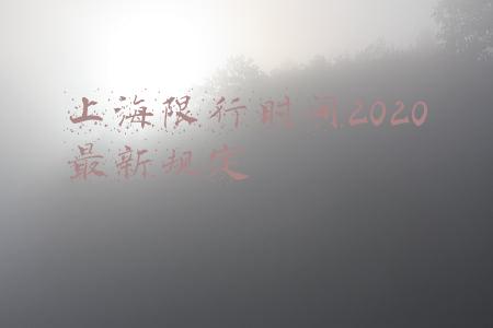 上海限行时间2020最新规定