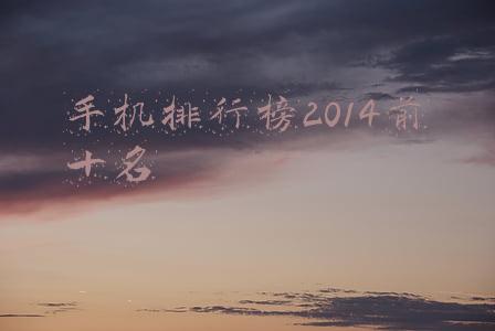 手机排行榜2014前十名