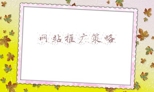 网站推广策略